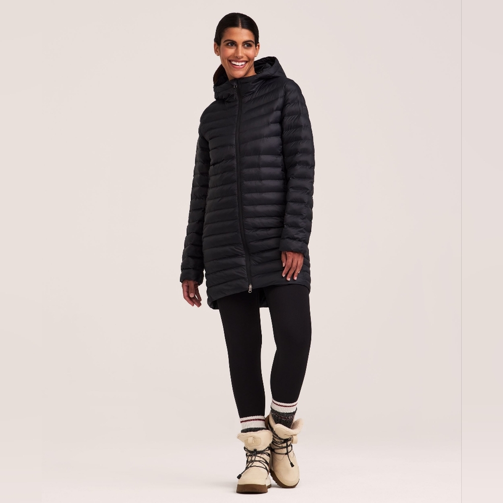 Windriver Hyper-dri T-max Women's Long Black Hooded Puffer Coat